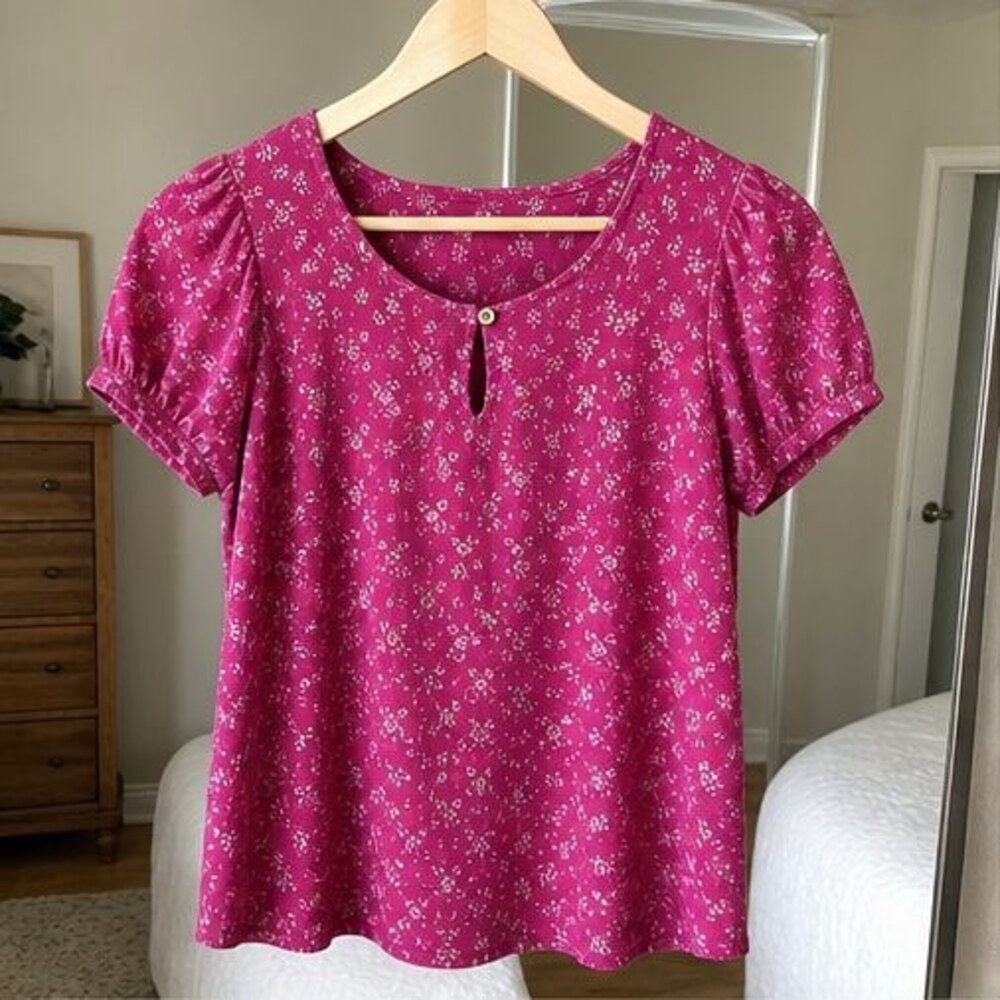 Navy Pleated Blouse